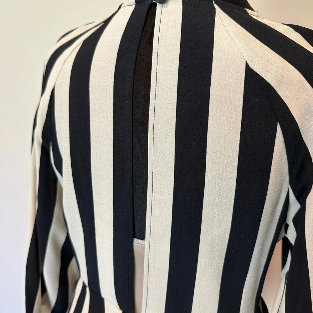 Topshop Black and White Striped Blouse - Picture 7 of 8